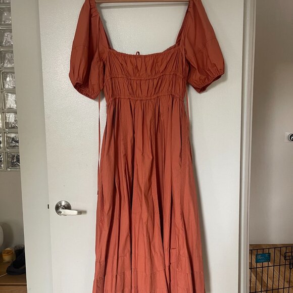 Ulla Johnson - Palma Tiered Poplin Puff-Sleeve Midi Dress - Picture 5 of 7